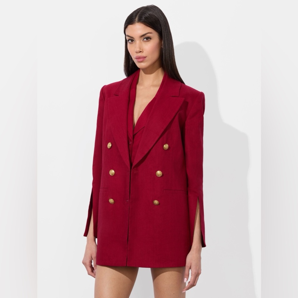 Alice + Olivia Campbell linen blazer
